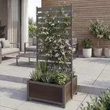MCW Aluminium Beet mit Rankgitter 110 x 60 x 75 cm Grau