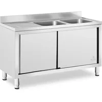 Royal Catering Spülenschrank - 2 Becken - - Edelstahl