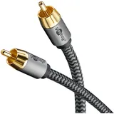 goobay Mono-Cinchkabel 3 m Schwarz/Silber