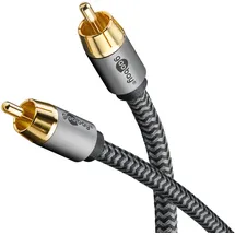 goobay Mono-Cinchkabel 3 m Schwarz/Silber
