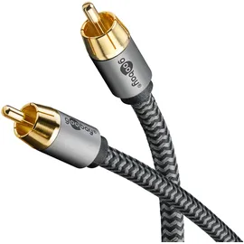 goobay Mono-Cinchkabel 3 m Schwarz/Silber