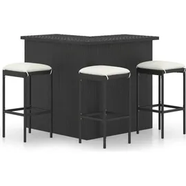 vidaXL Gartenbar Set 4-tlg. Schwarz