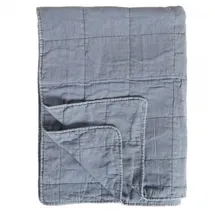 ib laursen Klassischer Quilt aus Baumwolle, in blau B: 130 L: 180