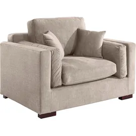 Home Affaire Loveseat Fresh Pond 140 x 95 x 96 cm Beige Polyester mit Zierkissen