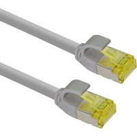 Helos ultra slim Patchkabel S/FTP Cat 6A grau 2,0m (S/FTP, CAT6a, 2 m), Netzwerkkabel