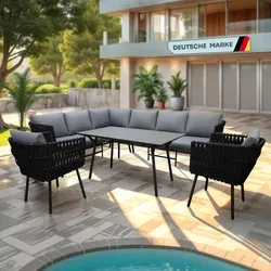 Gardissimo ABBY Ecklounge Gartenmöbel Sitzgruppe Rope anthrazit