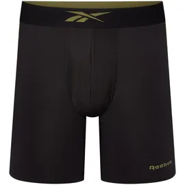 Reebok Trunk REEBOK "HUTTON", Herren, Gr. L (6), schwarz, Obermaterial: 92% Polyester, 8% Elasthan, unifarben, Unterhosen, basic, bequem, weich, feuchtigkeitsregulierend, mit Logo, breiter Bund