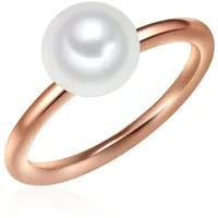 VALERO PEARLS Ring Sterling Silber Süßwasser-Zuchtperle in roségold | Gr.: 60