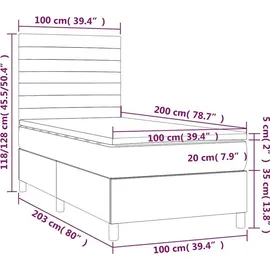 vidaXL Boxspringbett 100 x 200 cm Dunkelblau