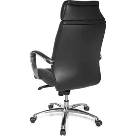 FineBuy Chefsessel Echtleder Schwarz