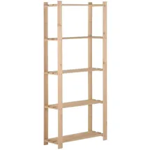 vidaXL Lagerregal Massivholz 80x28,5x170 cm braun