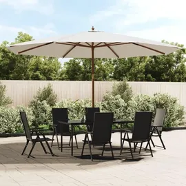 vidaXL Sonnenschirm mit Holzmast 400 x 273 cm Sandfarben