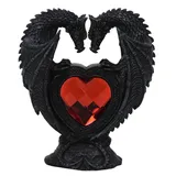 MystiCalls Dekofigur Indoor - Drachenpaar mit rotem Herz