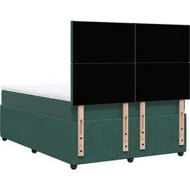 vidaXL Boxspringbett 140 x 200 cm Dunkelgrün