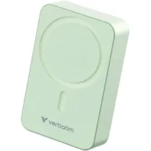 Verbatim Charge 'n' Go Essentials Powerbank MagSafe 20.000 mAh 15W magnetisch, PD 20W Schnellladefunktion mit LED-Anzeige für iPhone 16/15/14/13/12 Pro/Pro Max, inkl. USB-C-auf-USB-C-Kabel, Grün