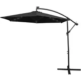 MonsterShop 300cm LED Ampelschirm Sonnenschirm Schwarz
