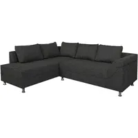 ROLLER Ecksofa - schwarz - Bonell-Federkern - Webstoff