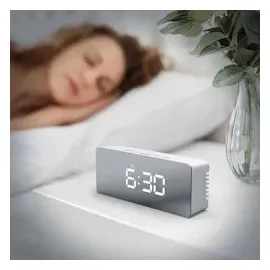 Bearware Spiegelwecker weiß