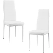 [en.casa] Esszimmerstuhl Lidköping Kunstleder weiß 2er Set