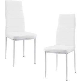 [en.casa] Esszimmerstuhl Lidköping Kunstleder weiß 2er Set
