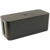 Intirilife Kabelbox aus Kunststoff in Schwarz - 32.1 x 13.6 x 12.7 cm - Kabelmanagement Box, Organizer zum Verstecken von Kabeln und Steckdosenleisten