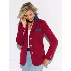 Jackenblazer CLASSIC BASICS "Strickfleece-Blazer", Damen, Gr. 38, rot (kirsche), 100% Polyester, Besatz:100% Polyester, Langarm, Blazer