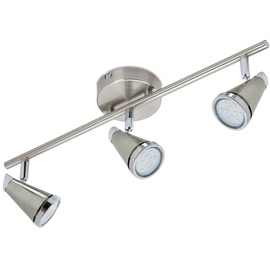 Trango 3-flammig IP44 LED Badleuchte - In matt-nickel - Dreh und schwenkbar - Als Flurlampe, WC Lampe, Deckenlampe, Spots - Inklusive 3x 5 W LED Leuchtmittel