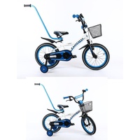 Kinderfahrrad BMX 16 Zoll Mit Stützrädern und Haltestange Fahrradfahren lernen ohne Angst by Lux4Kids Blue White 02