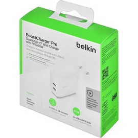 Belkin BoostCharge Pro USB-C Dual, Power Del.weiß WCB010vfWH
