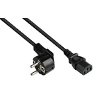 Good Connections Netzkabel - 1,5 m - Schutzkontakt-Stecker Typ E+F (CEE 7/7, gewinkelt) an C13 Kaltgerätebuchse (gerade) - KUPFERLEITER CU - 0,75 mm2 - KALTGERÄTE-Kabel - SCHWARZ