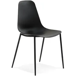 Kadima Design Konferenzstuhl schwarz für Business | Hochwertige Metall-PP Qualität | Geeignet für Tagungsräume | 120kg belastbar, 48cm breit | Vixal