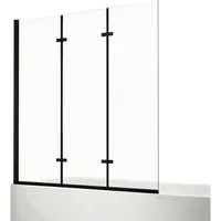 EMKE Emke, - Duschwand Für Badewanne Mattschwarzer Badewannenfaltwand 3-teilig Faltbar 120x140cm Badewannen-duschwand 6mm Nano-glas