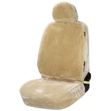 Walser Autositzbezug Teddy, Sitzbezug Kunstfell, Auto-Schonbezug in Lammfell-Optik, Flauschiger Plüsch-Schonbezug vegan beige