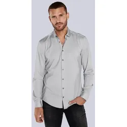 emilio adani Herren Funktionshemd langarm grau slim fit gemustert - XXL
