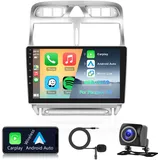 Hodozzy Autoradio 4GB+64GB für Peugeot 307 307CC 307SW 2002-2013 Android 8 Core 9 Zoll IPS Bildschirm Navi mit Carplay Android Auto Mirror Link Doppel-DIN Autoradio Bluetooth DSP WiFi FM RDS Kamera