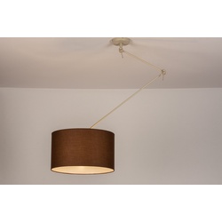 Pendelleuchte Laendlich Modern Retro Stoff Metall Braun Beige Sand