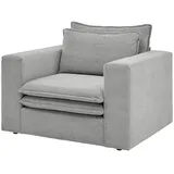 furn.design Sessel hellgrau Cord Loungesessel 110 cm Pesaro