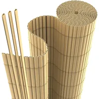 interGo PVC Sichtschutzmatte 100x300cm Sichtschutzzaun Privatsphäre Wetterfest für Garten, Balkon und Terrasse, mit Strukturierte Oberfläche, mit Kabelbindern, Bambus