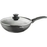 PINTINOX Aluminium Wok mit Deckel 28 cm Ø Serie Power Xylan Antihaftbeschichtung Induktion