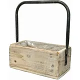 Kiste Holz 25x14x29cm mit Griff mit Folie  - natur