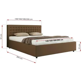 MKS Meble PAVO CLASSIC 180 x 200 cm Braun