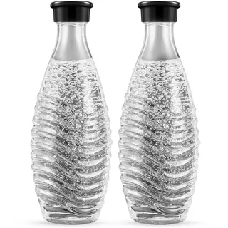 Sodastream 0,7L CRYSTAL Glaskaraffen - kompatibel mit CRYSTAL & PENGUIN Wassersprudler, 2er-Pack Wasserkaraffen, spülmaschinenfeste Sprudlerkaraffen