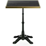 Blumfeldt Patras Lux Bistrotisch Marmortischplatte 60 x 60cm Gusseiserner Standfuß Schwarz