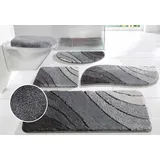 OTTO home Badematte Josie, Badvorleger, Badezimmer Teppich, Höhe 20 mm, rutschhemmend beschichtet, schnell trocknend, strapazierfähig, fußbodenheizungsgeeignet, Polyester, rechteckig, Badteppich, Badematten, rechteckig, rund & als 3-tlg. Set erhältlich grau rechteckig | 60 cm x 100 cm x 20 mm
