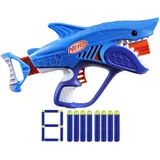 NERF Junior Wildes Sharkfire Easy Play Dart Blaster, 8 Nerf Elite-Darts, Nerf Blaster Hai Spielzeug für 6 Jahre alte Jungen & Mädchen & Up, Outdoor-Spielzeug