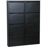 VCM ebuy24 Schuhschrank Pisa 8 Klappen/ Metall schwarz.