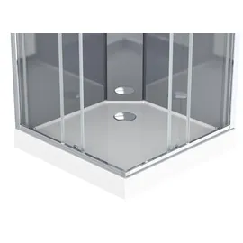Swiss Aqua Technologies Komplettdusche mit Schiebetür 90 x 90 cm Silber/Weiß  Duschwanne