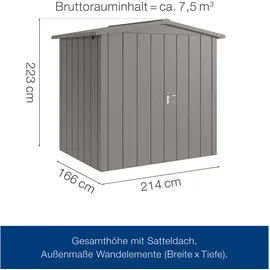 hörmann stauraumsysteme Juno Gerätehaus 2,14 x 1,66 m Grau