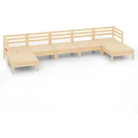 vidaXL 7-tlg. Garten-Lounge-Set Massivholz Kiefer
