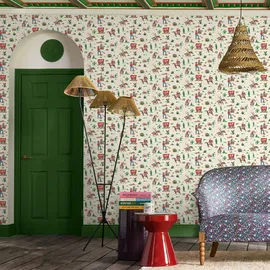 Cath Kidston Vliestapete CATH KIDSTON "Cowgirls", mehrfarbig, B:0,52m H:10m L:10m, Vlies, Tapeten, 10mx52cm (ca. 5m2)